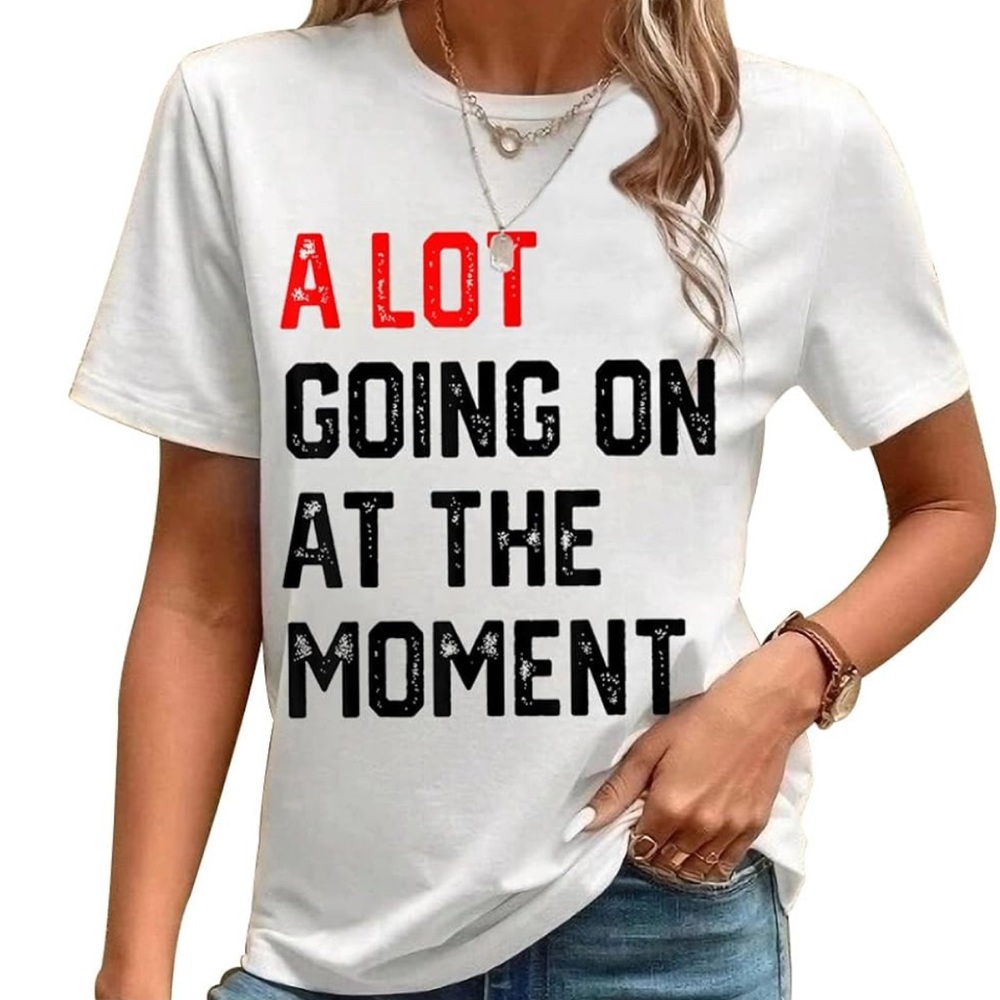 Casual White Tee with Bold Text
